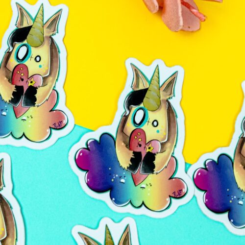 Sticker doré - La Licorne