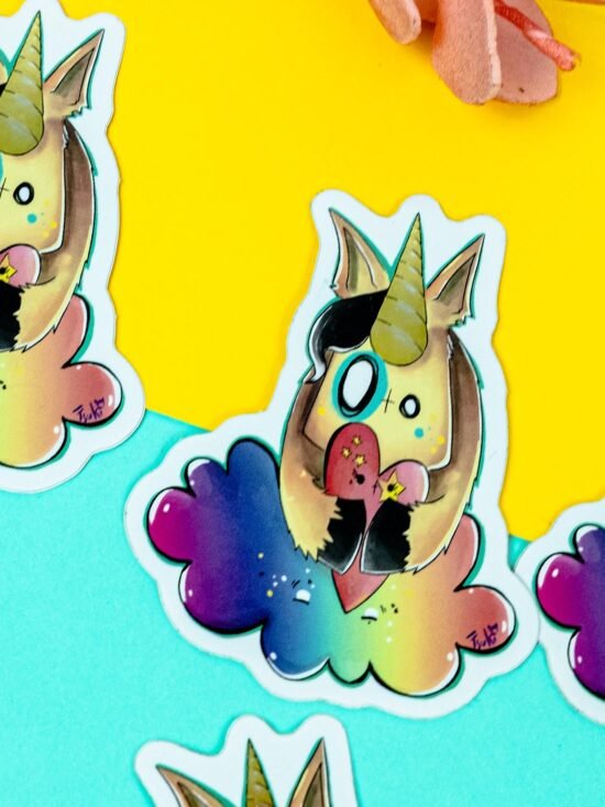 Sticker doré - La Licorne