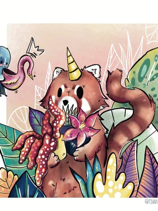 Illustration - Ranki, Le Panda aux Fleurs