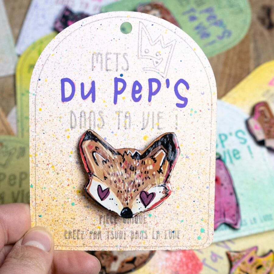 Broche n°178 - Renard Love Rouge