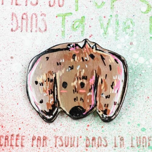 Broche n°160 - Chien Sable