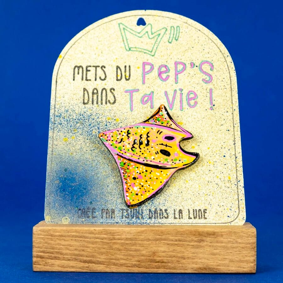 Broche  n°039 - Raie Manta jaune – Image 2