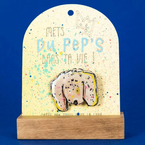 Broche n°167 - Chien Sable & Rose