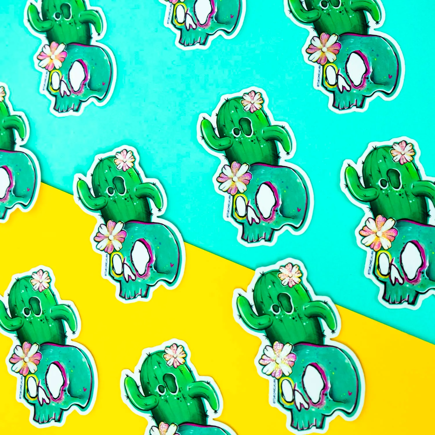 Sticker pailleté - Cactus & Tête de mort – Image 2