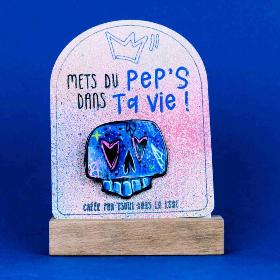 Broche n°120 - Tête de Mort Bleue – Image 2