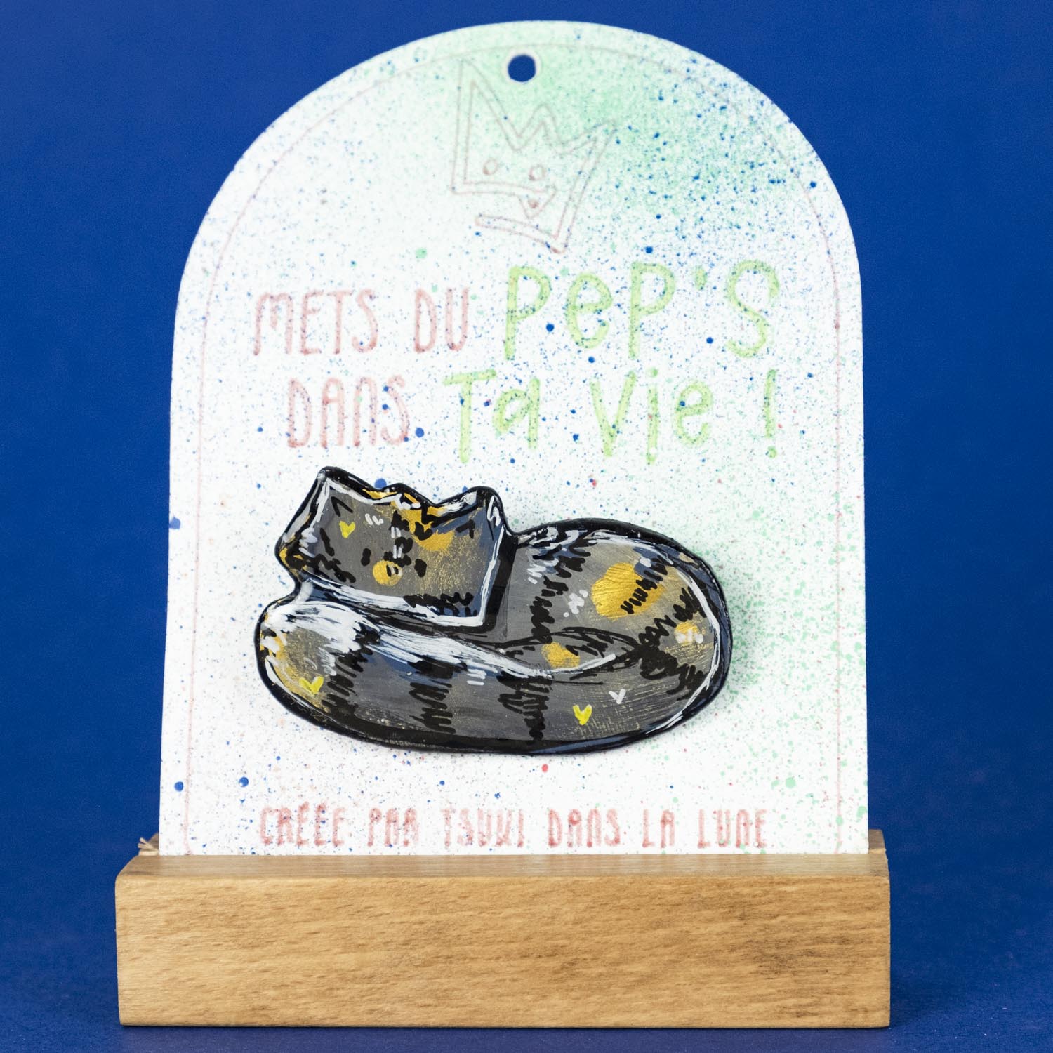 Broche n°161 - Chat Noir & Doré Allongé – Image 2