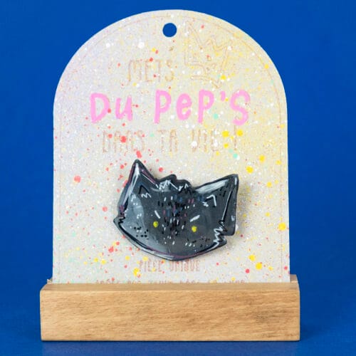 Broche n°176 - Chat Noir Vénère