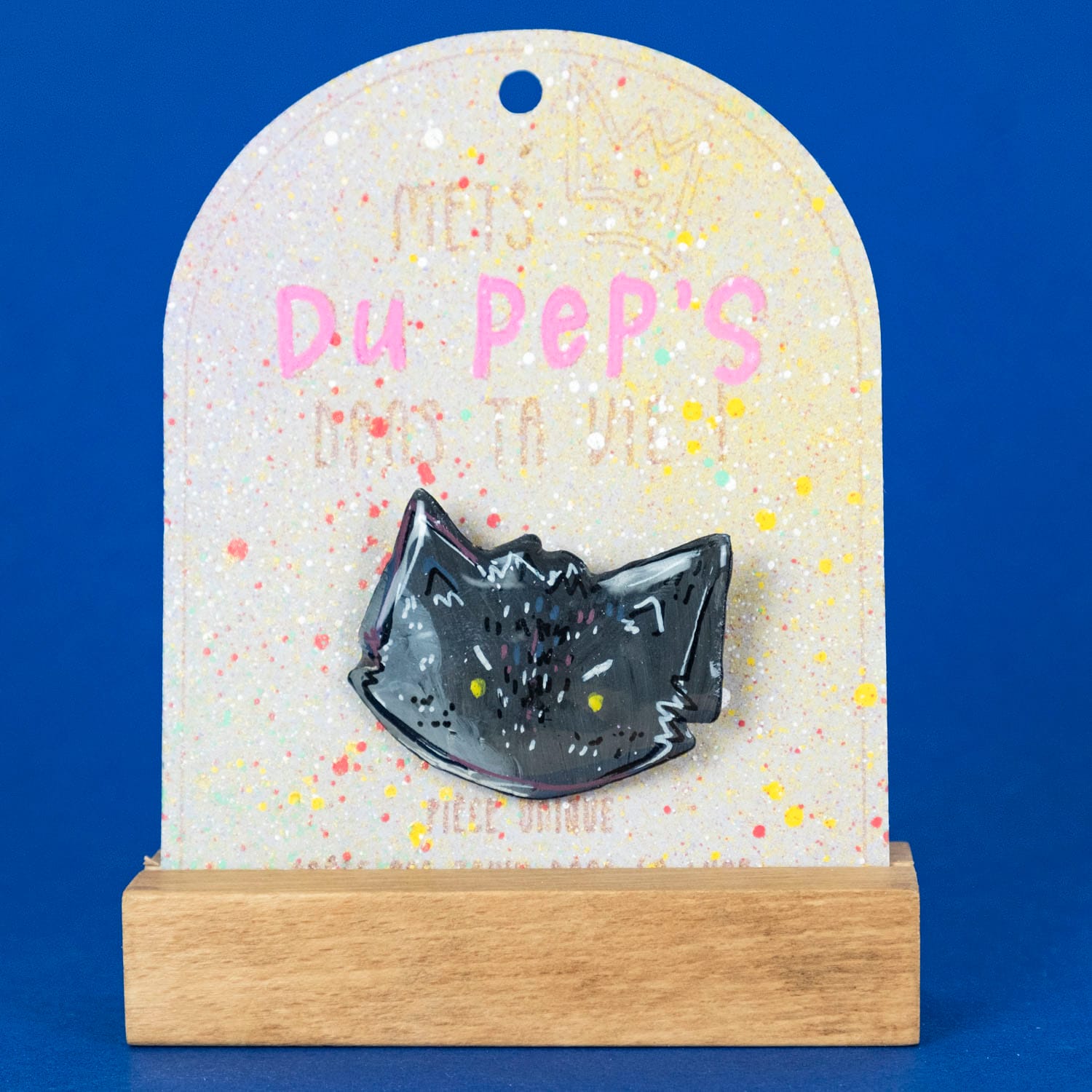 Broche n°176 - Chat Noir Vénère