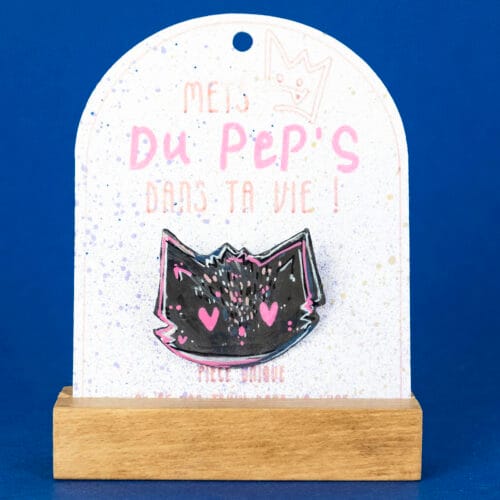 Broche n°179 - Chat Noir Love