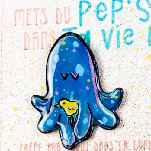 Broche n°148 - Poulpe Bleu