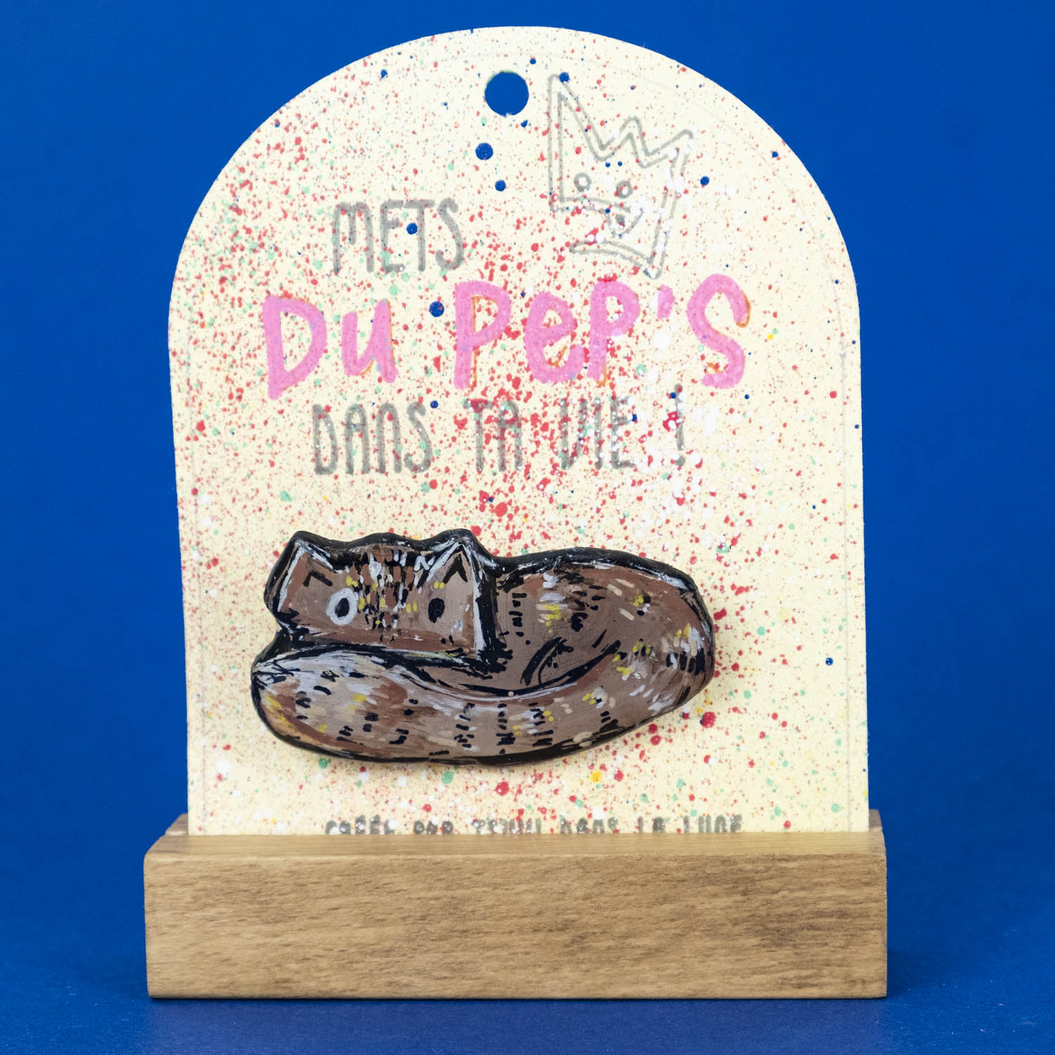 Broche n°182 - Chat Brun Allongé