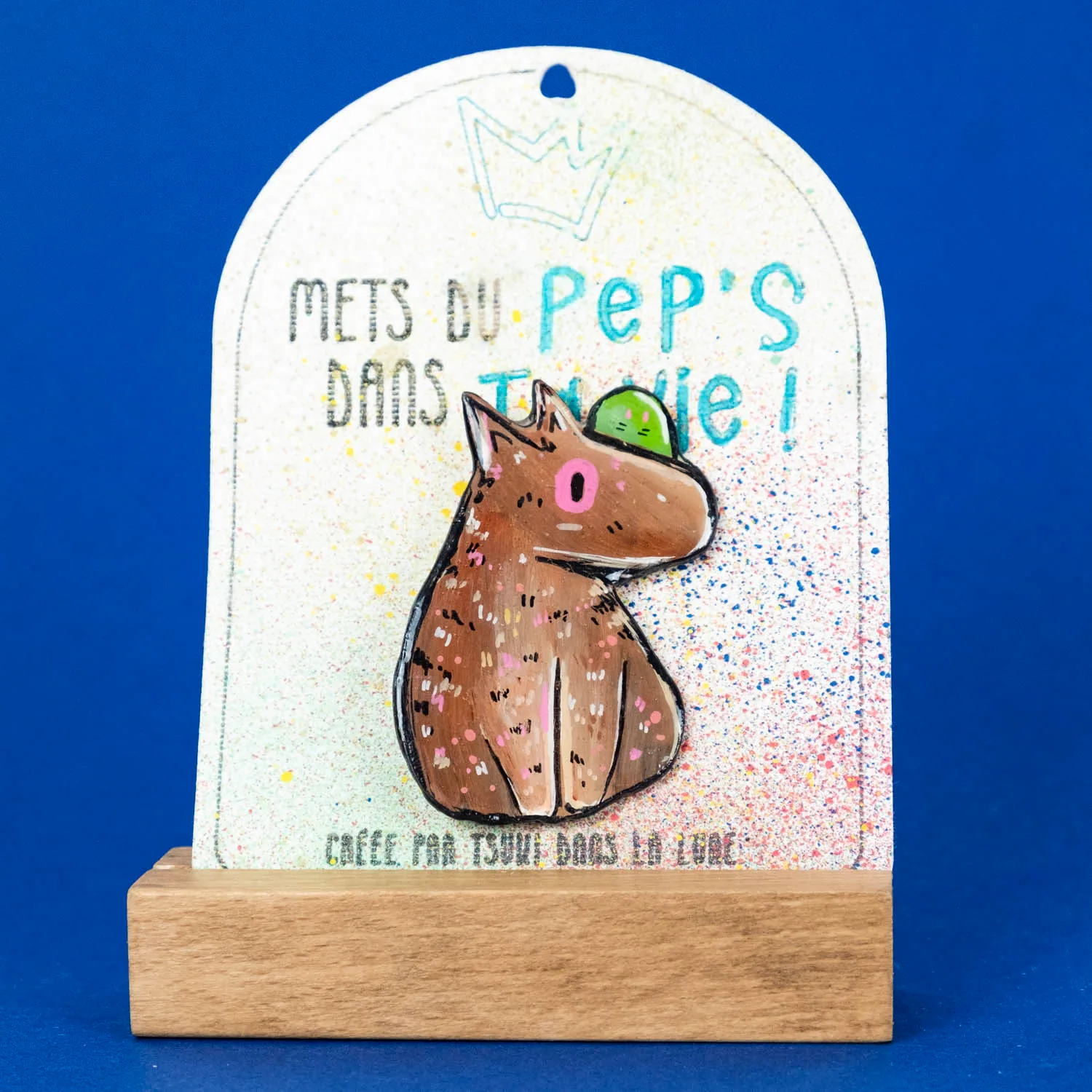 Broche n°121 - Capybara & son fantôme vert – Image 2