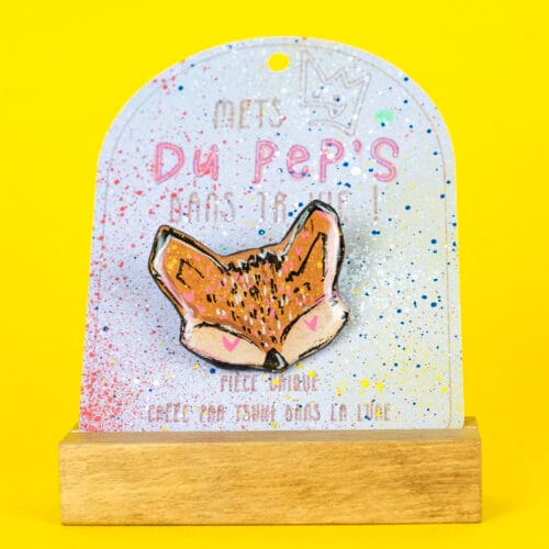 Broche n°181 - Renard Love Rose