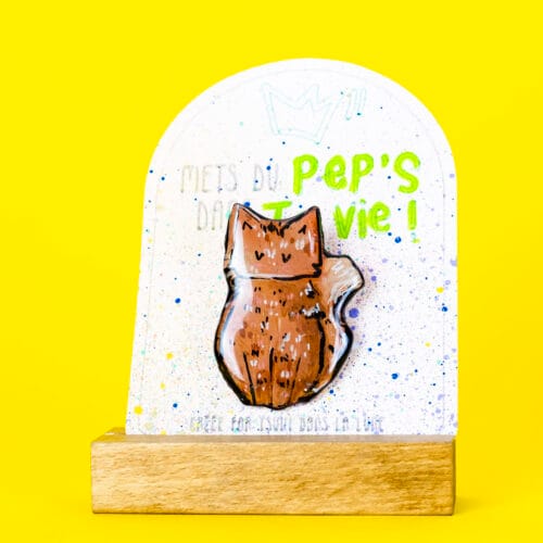 Broche n°184 - Chat Assis Brun