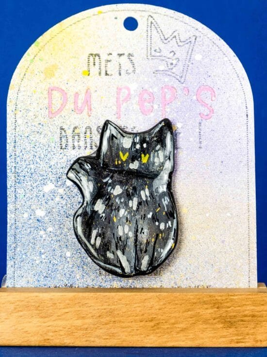 Broche n°238 - Chat Assis Noir