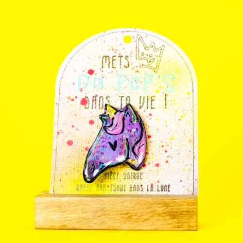 Broche n°191 - Licorne Violette