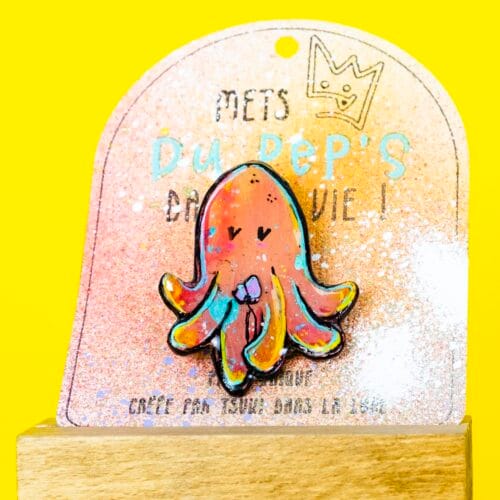 Broche n°190 - Poulpe orange