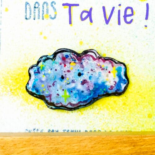 Broche n°091 - Nuage pailleté