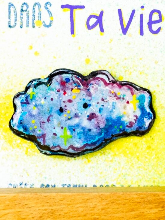 Broche n°091 - Nuage pailleté