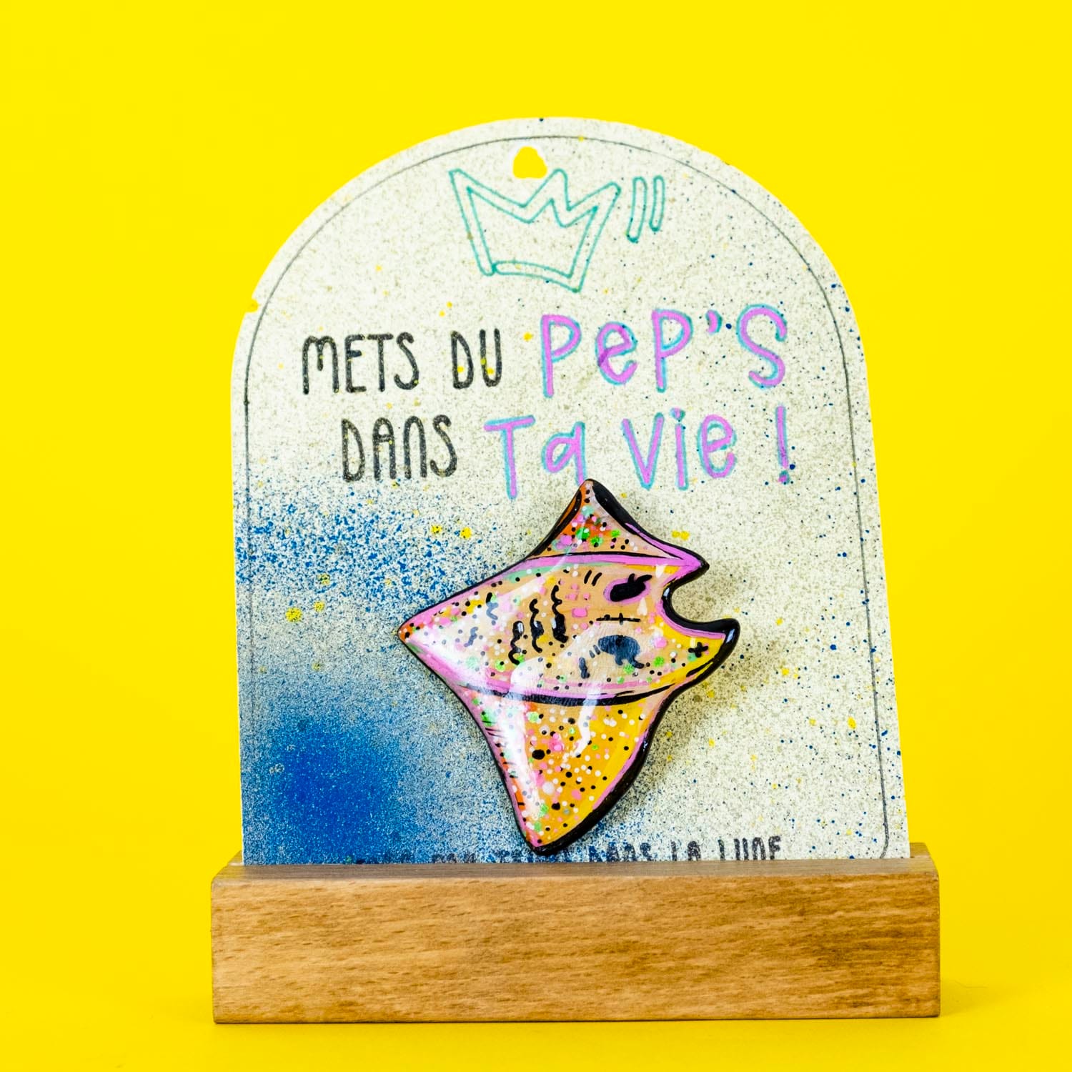 Broche n°039 - Raie Manta Jaune