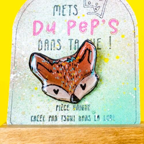 Broche n°193 - Renard Coeurs