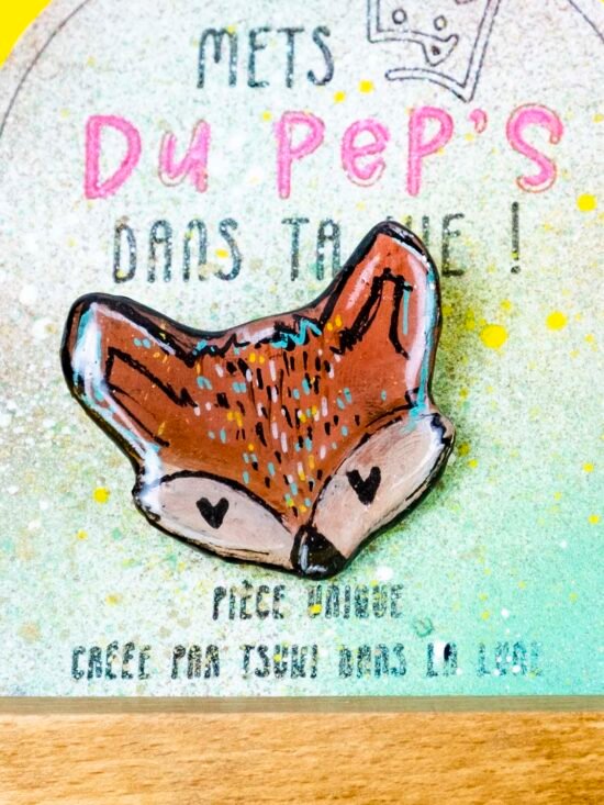 Broche n°193 - Renard Coeurs