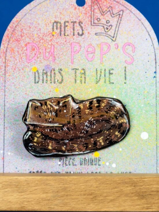 Broche n°235 - Chat Brun à paillettes