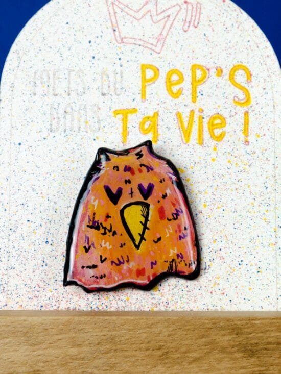 Broche n°128 - Oiseau orange