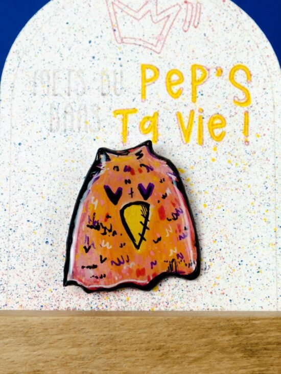Broche n°128 - Oiseau orange