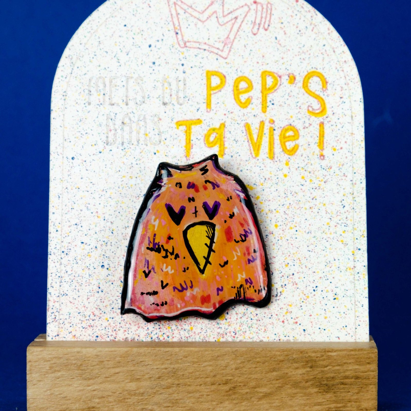 Broche n°128 - Oiseau orange