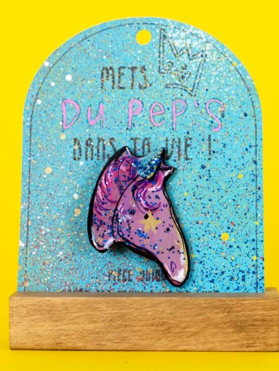 Broche n°243 - Licorne rose