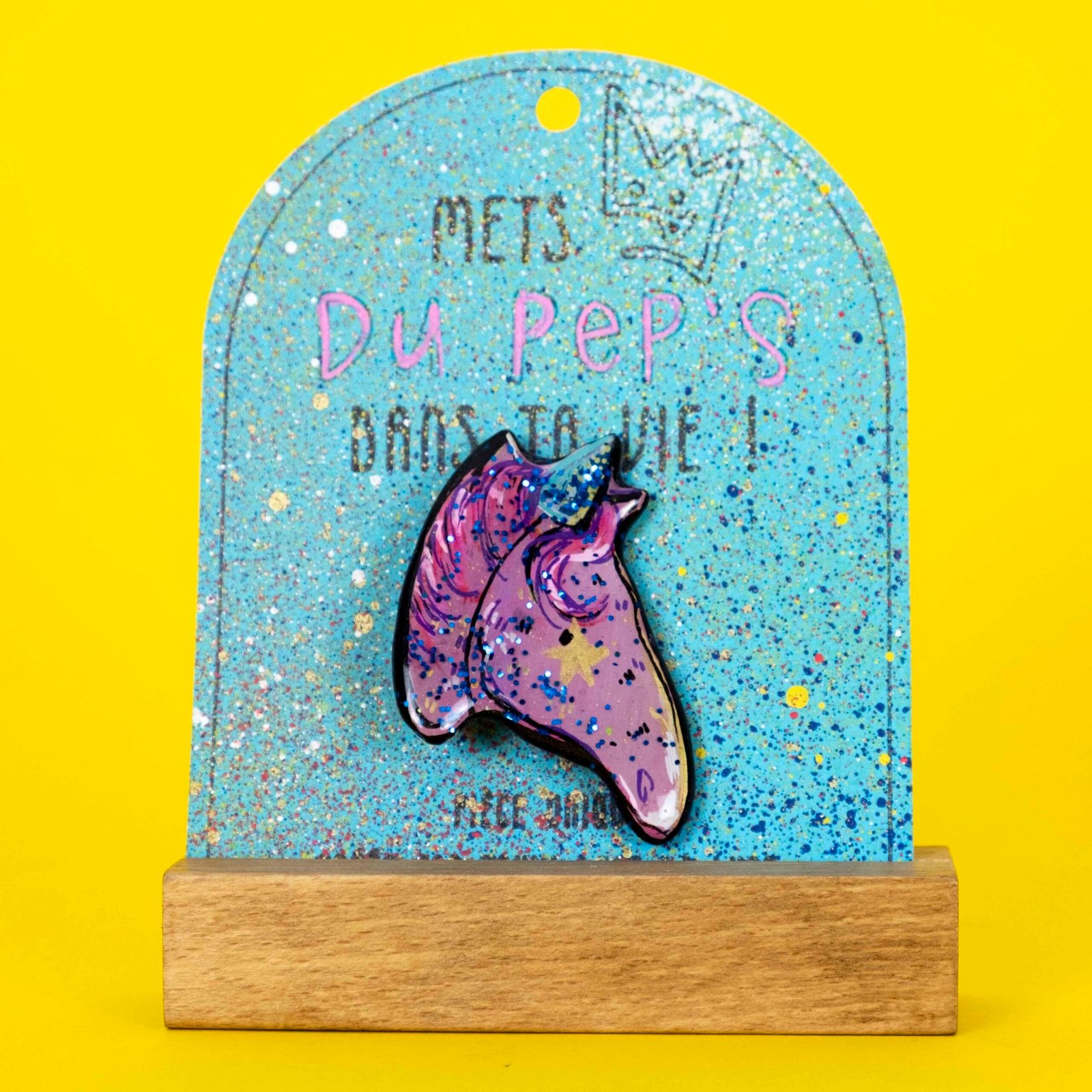Broche n°243 - Licorne rose