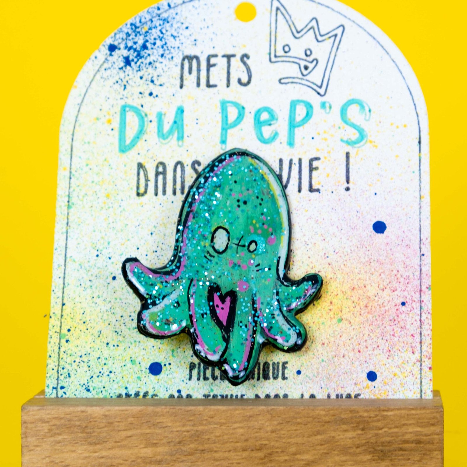Broche n°206 - Poulpe à paillettes