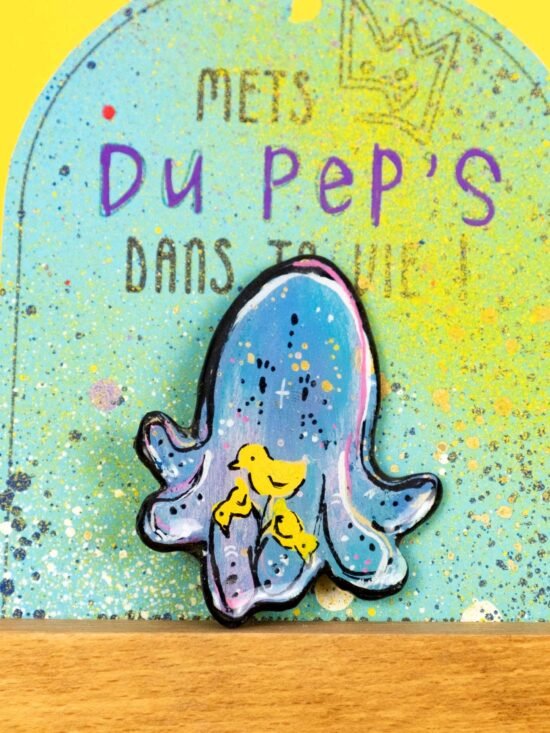 Broche n°220 - Poulpe bleu