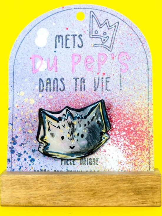 Broche n°216 - Chat Noir & Blanc